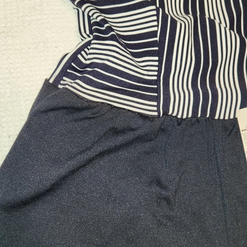 Vintage Jantzen dark navy/white  striped one-piece swimsuit/romper